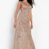 Maxi Dresses * | Sequin Sleeveless Maxi Bridesmaid Dress