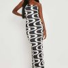 Maxi Dresses * | Bandeau Wave Print Maxi Dress