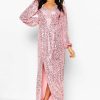 Maxi Dresses * | Bridesmaid Occasion Sequin Plunge Maxi Dress