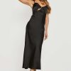 Maxi Dresses * | Satin Cut Out Midaxi Dress