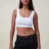 Tanks & Camis * | Cotton On Women Frankie Crop Henley Tank