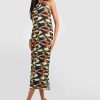 Maxi Dresses * | Abstract Printed Plisse Maxi Dress