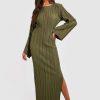 Maxi Dresses * | Plisse Kimono Sleeve Maxi Dress