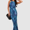 Maxi Dresses * | Petite Printed Plisse Maxi Dress