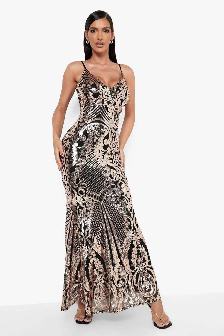 Maxi Dresses * | Demask Sequin Fishtail Maxi Party Dress