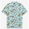 Button-Up Tops * | Boxlunch Our Universe Disney Lilo & Stitch Hawaiian Roller Coaster Ride Plus Size Woven Button-Up