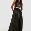 Maxi Dresses * | Boutique Lace & Metallic Maxi Dress