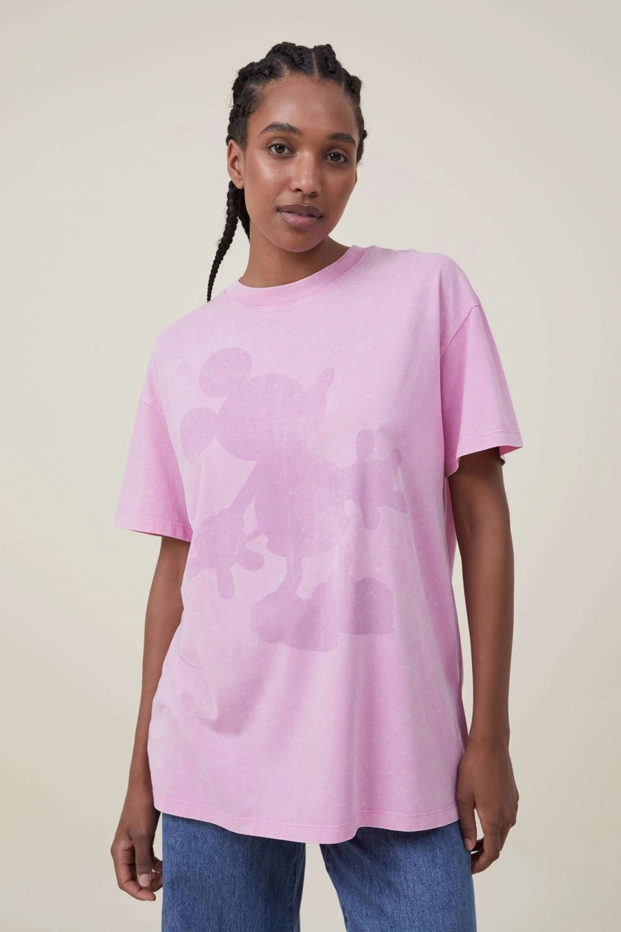 Graphic T-Shirts * | Cotton On Women Mickey Oversized Fit Lcn Graphic Tee