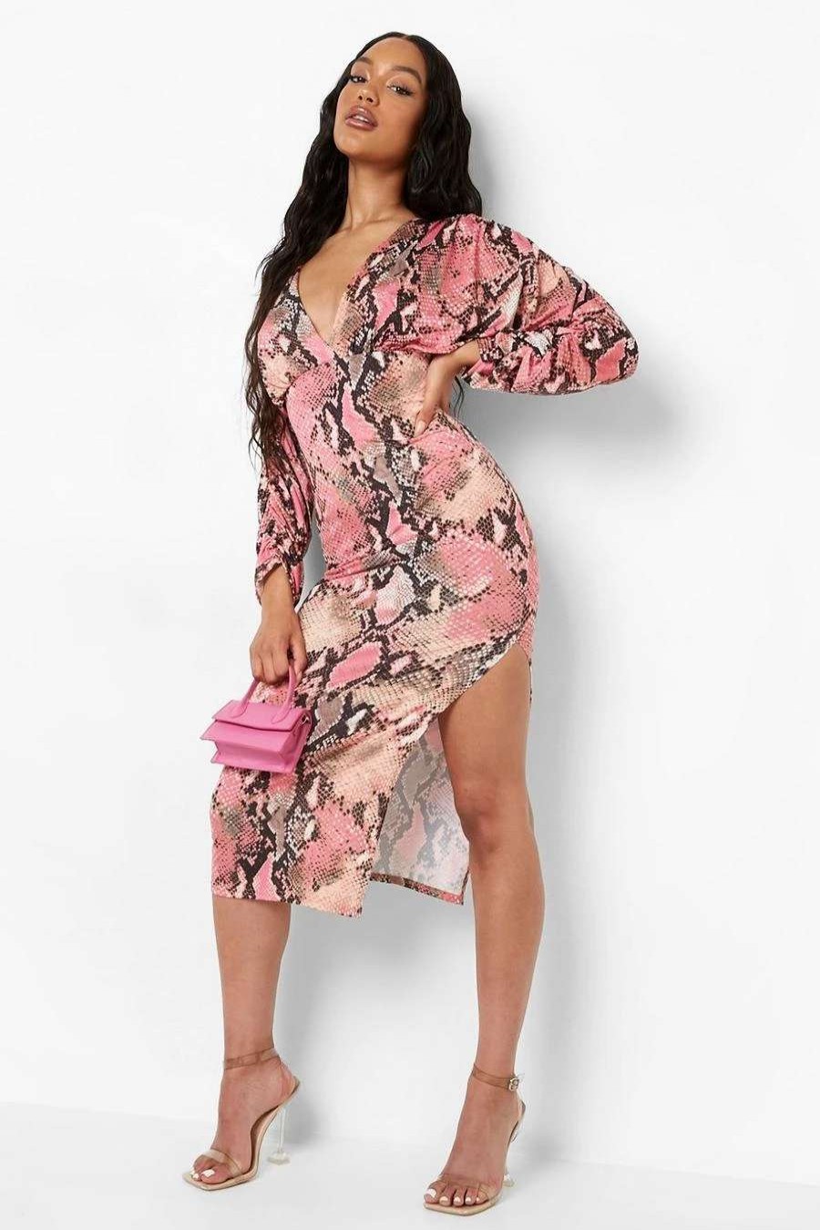 Maxi Dresses * | Neon Printed Slinky Midaxi Dress