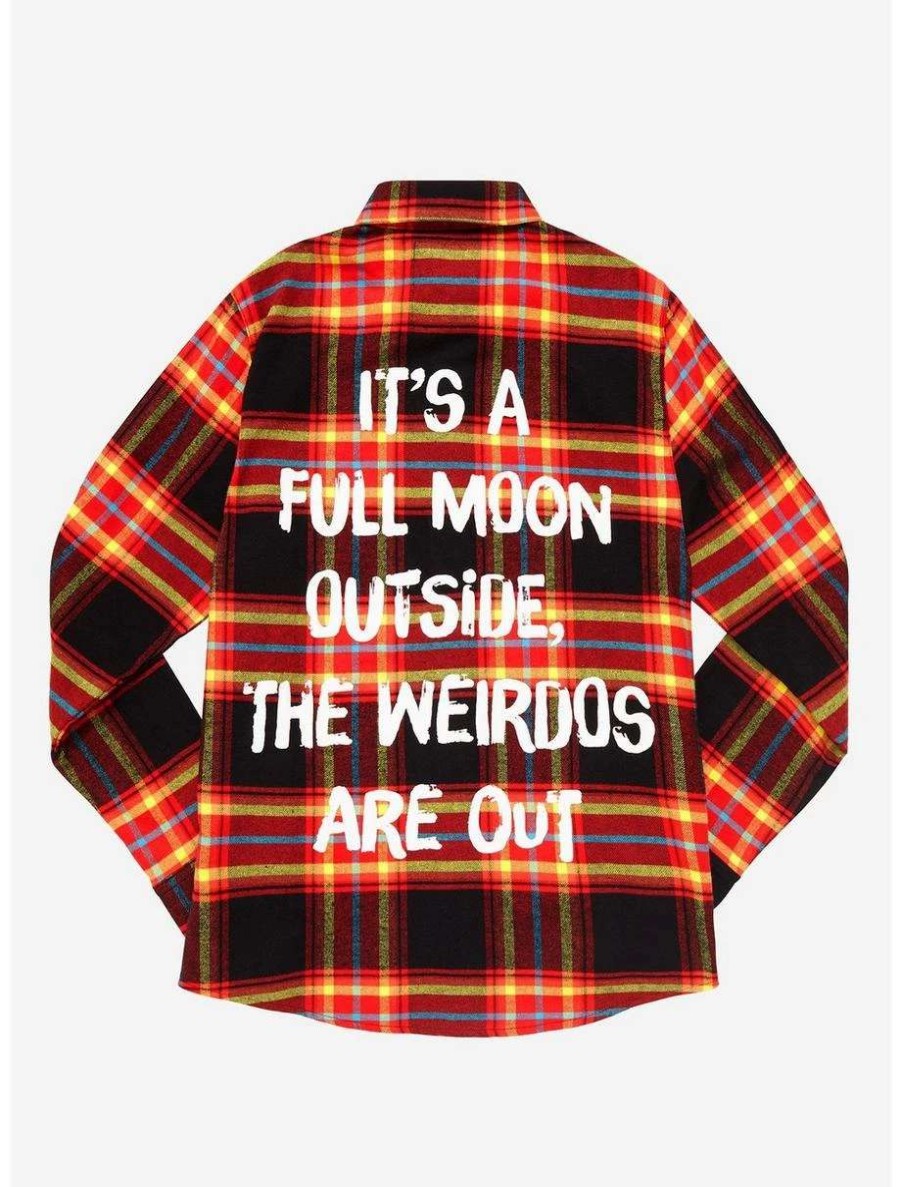 Button-Up Tops * | Cakeworthy Disney Hocus Pocus Weirdos Are Out Flannel Boxlunch Exclusive