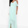 Maxi Dresses * | Maternity Occasion Cold Shoulder Maxi Dress