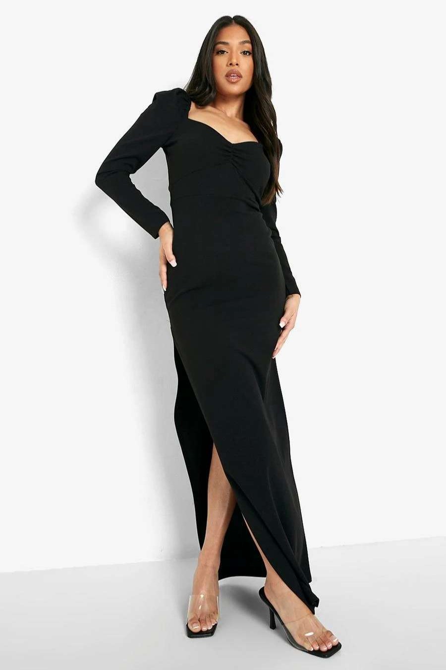 Maxi Dresses * | Petite Sweetheart Long Sleeve Maxi Dress