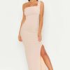 Maxi Dresses * | One Shoulder Thigh Split Maxi Dress