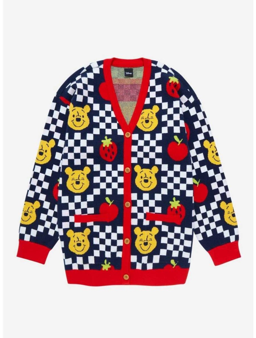 Cardigans * | Disney Winnie The Pooh Fruits Checkered Women'S Cardigan Boxlunch Exclusive