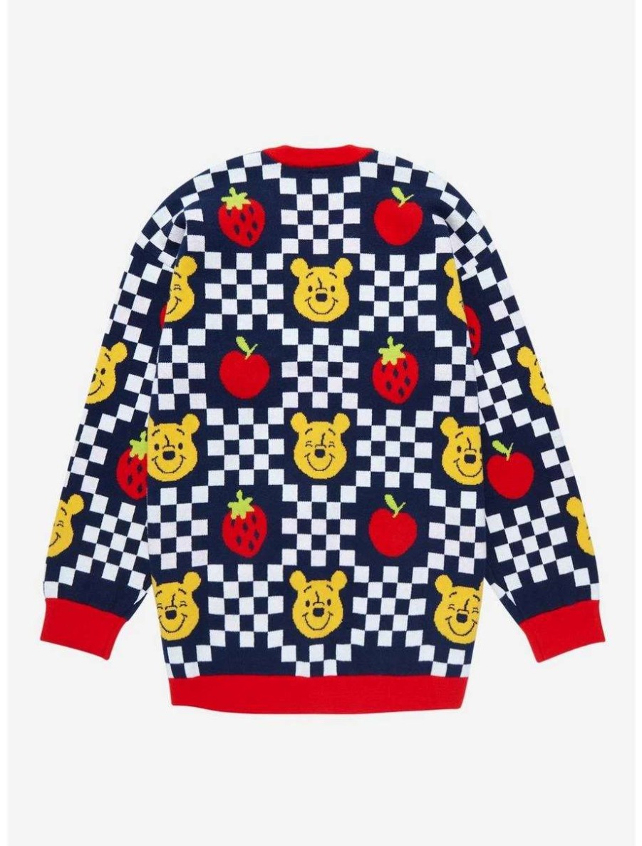 Cardigans * | Disney Winnie The Pooh Fruits Checkered Women'S Cardigan Boxlunch Exclusive