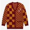 Cardigans * | Harry Potter Gryffindor Checkered Women'S Cardigan Boxlunch Exclusive