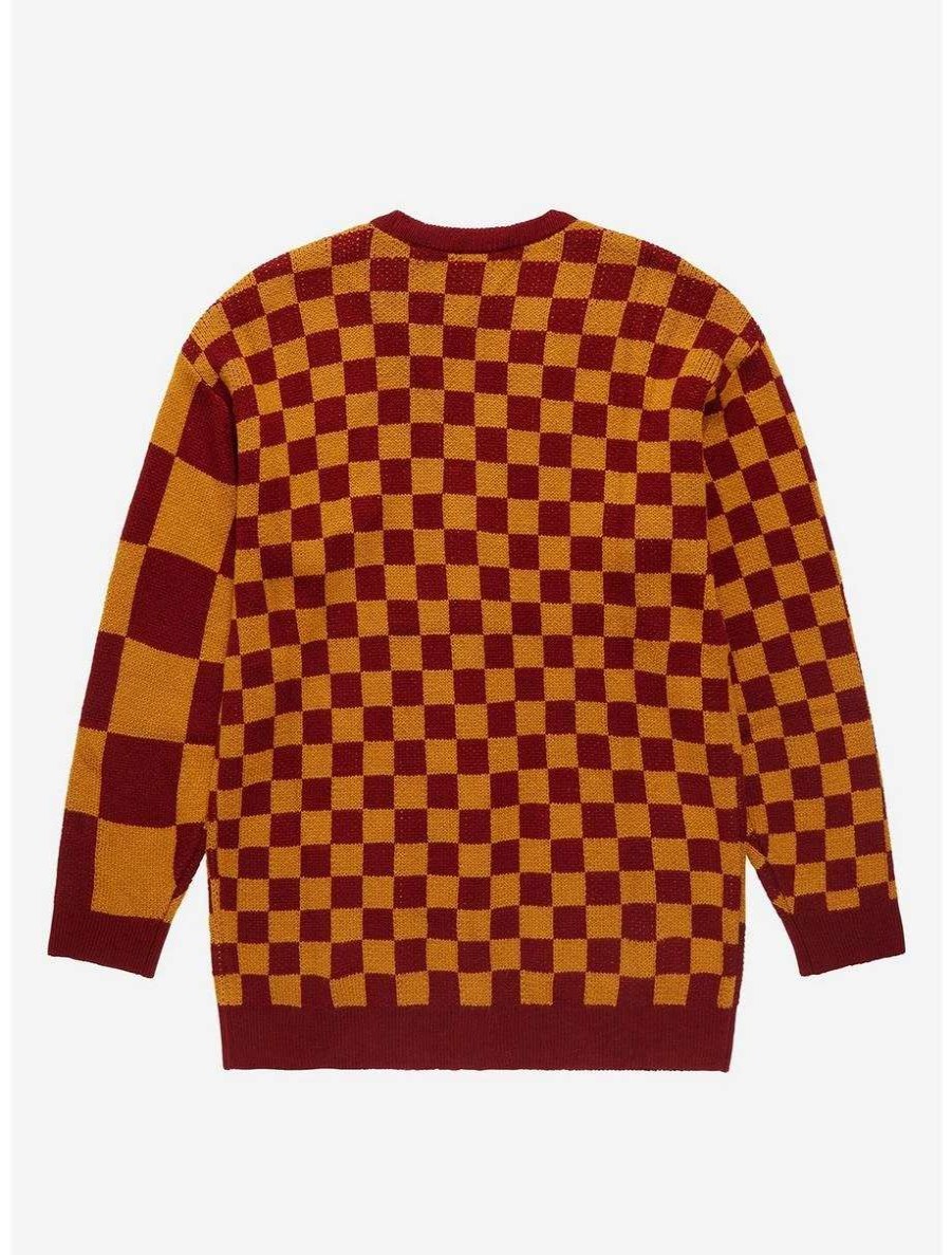 Cardigans * | Harry Potter Gryffindor Checkered Women'S Cardigan Boxlunch Exclusive