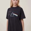 Graphic T-Shirts * | Cotton On Women Oversized Fit Pink Floyd Music Tee Lcn Per Pink Floyd 1994 Tour / Black