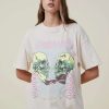 Graphic T-Shirts * | Cotton On Women The Oversized Metallica Tee Lcn Pro Metallica Skulls/Sand Stone