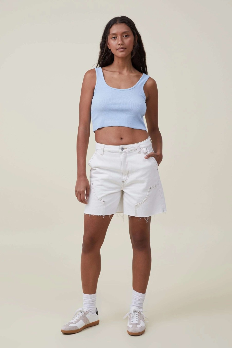 Tanks & Camis * | Cotton On Women The One Organic Rib Crop Tank