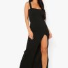 Maxi Dresses * | Petite Square Neck Split Maxi Dress