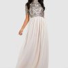 Maxi Dresses * | Bridesmaid High Neck Hand Embellished Maxi Dress