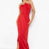 Maxi Dresses * | Bandeau Wrap Detail Split Maxi Bridesmaid Dress