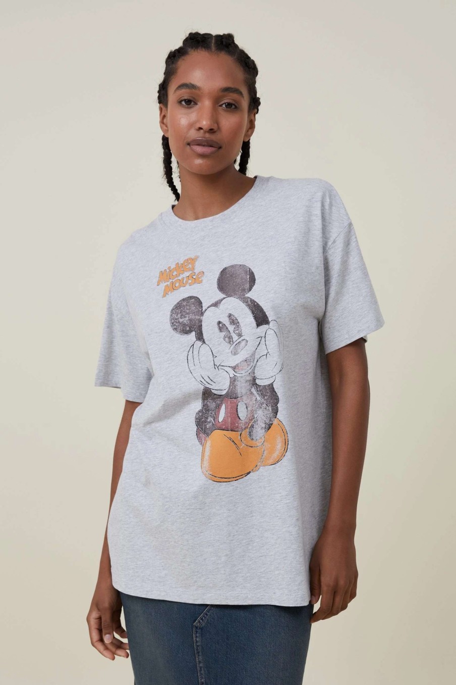 Graphic T-Shirts * | Cotton On Women Mickey Oversized Fit Lcn Graphic Tee