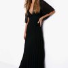 Maxi Dresses * | Pleated Cape Detail Bridesmaid Maxi Dress