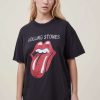 Graphic T-Shirts * | Cotton On Women Oversized Rolling Stones Music Tee