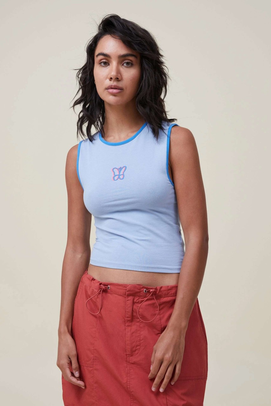 Graphic T-Shirts * | Cotton On Women 90 S Crop Graphic Tank