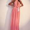 Maxi Dresses * | Pleated Belted Maxi Dress