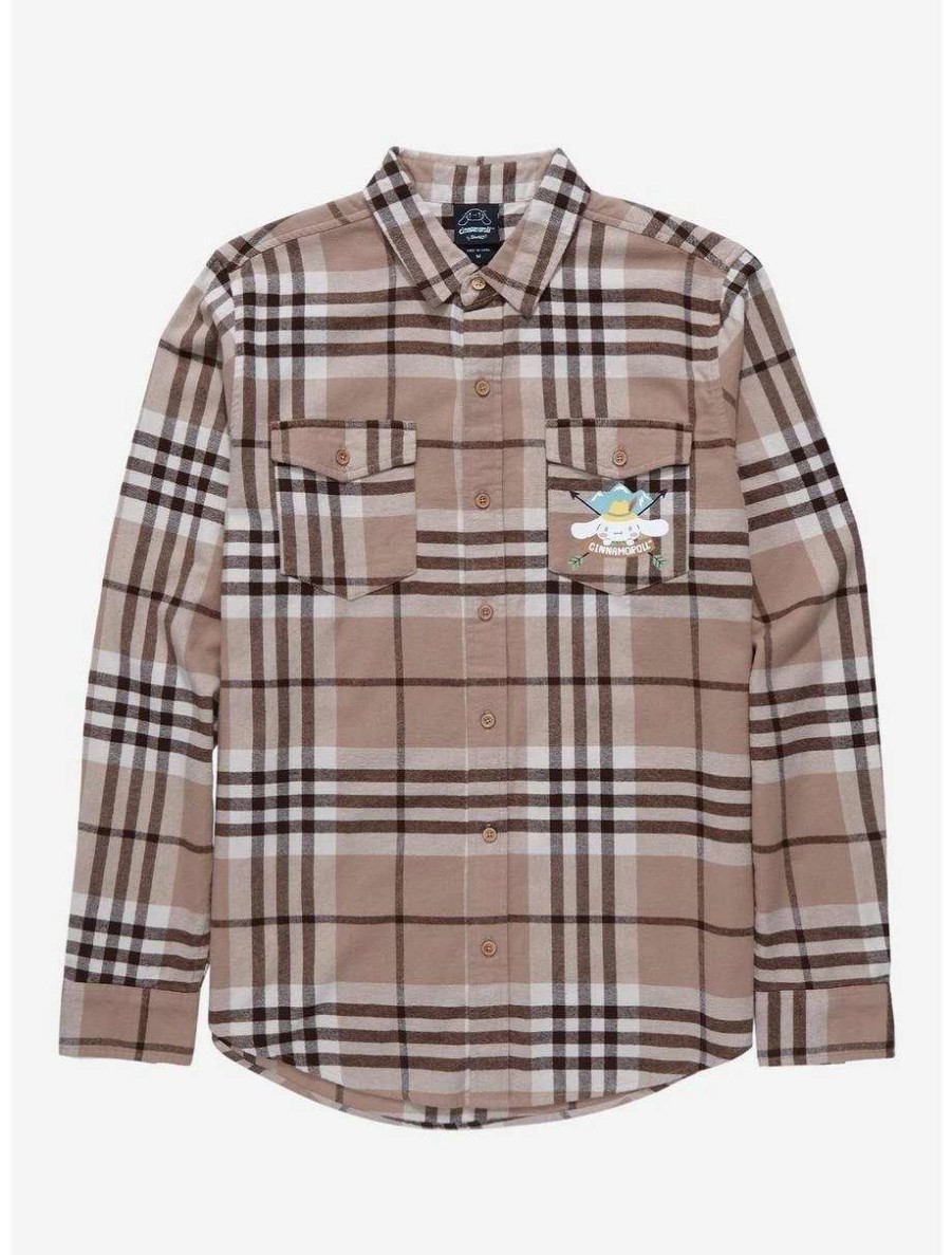 Button-Up Tops * | Sanrio Cinnamoroll Camping Icon Flannel Boxlunch Exclusive