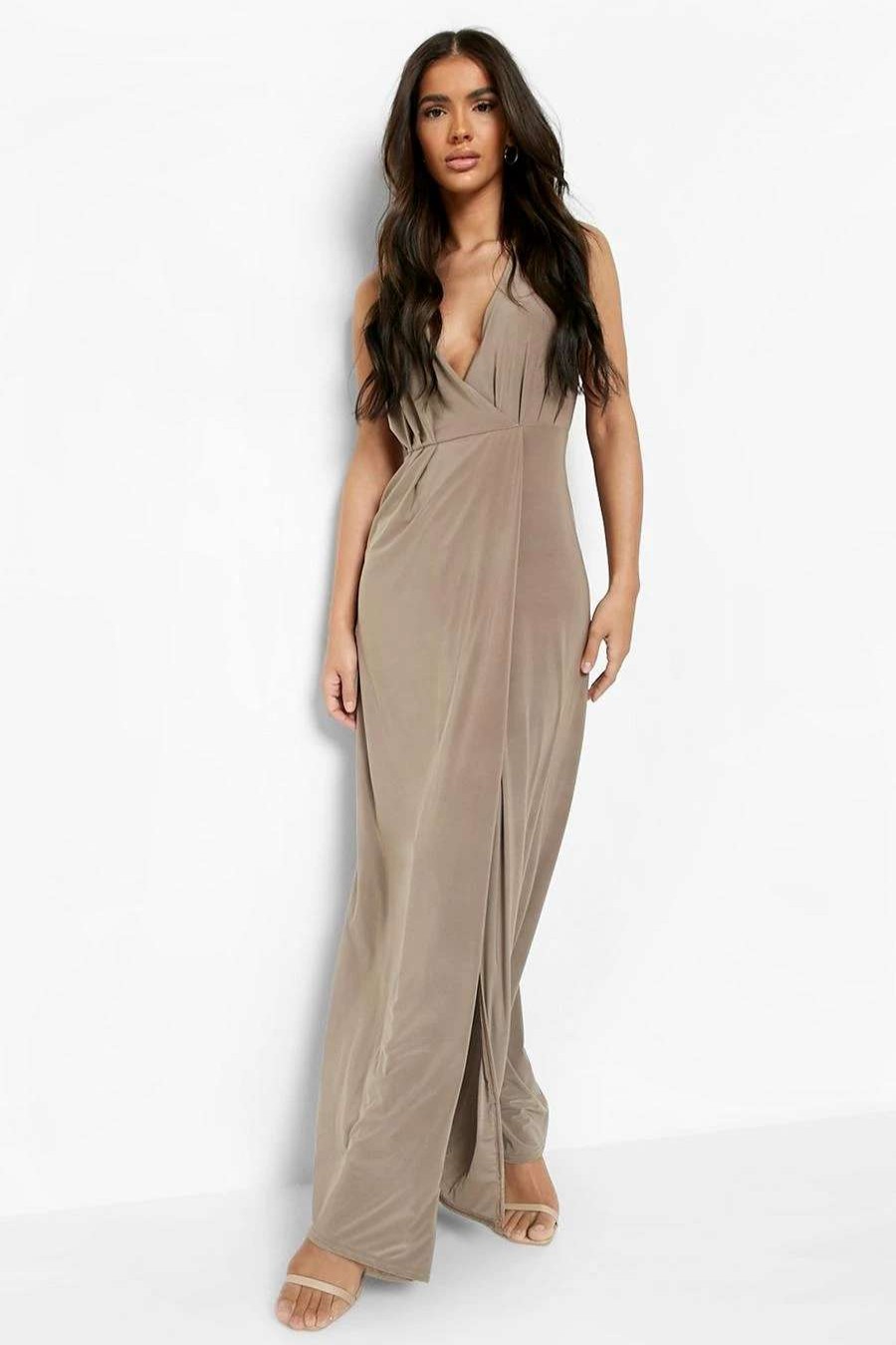 Maxi Dresses * | Slinky Wrap Front Maxi Dress