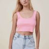 Tanks & Camis * | Cotton On Women The One Organic Rib Crop Tank