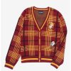 Cardigans * | Harry Potter Gryffindor Plaid Women'S Cardigan Boxlunch Exclusive