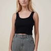 Tanks & Camis * | Cotton On Women The One Organic Rib Crop Tank