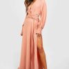 Maxi Dresses * | Satin Twist Front Maxi Bridesmaid Dress