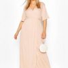 Maxi Dresses * | Plus Angel Sleeve Wrap Maxi Dress