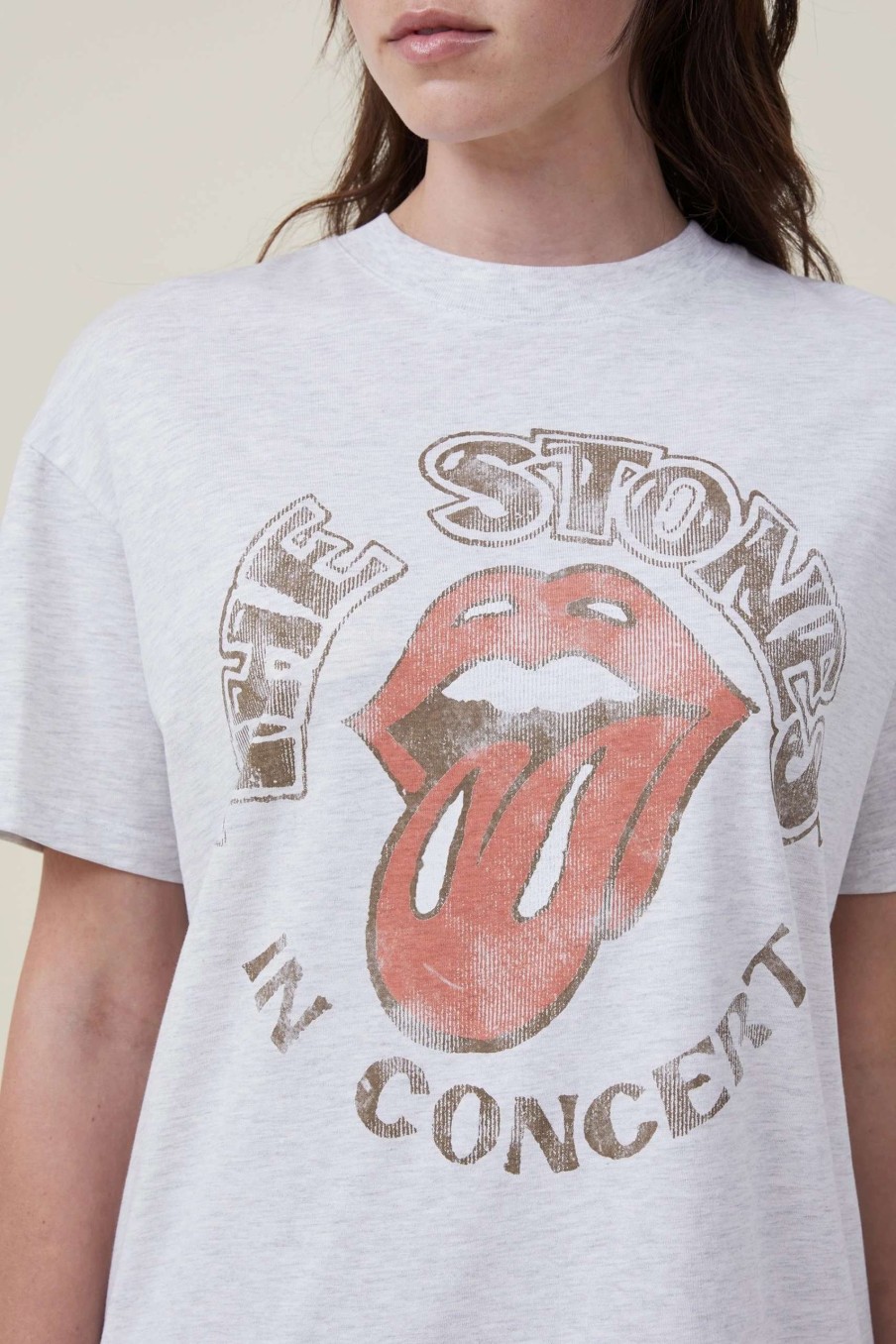 Graphic T-Shirts * | Cotton On Women Oversized Rolling Stones Music Tee