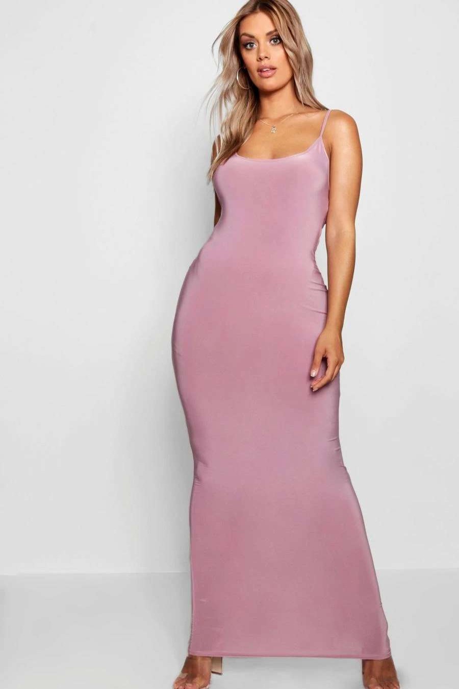 Maxi Dresses * | Plus Slinky Strappy Maxi Dress