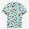 Button-Up Tops * | Boxlunch Our Universe Disney Lilo & Stitch Hawaiian Roller Coaster Ride Woven Button-Up