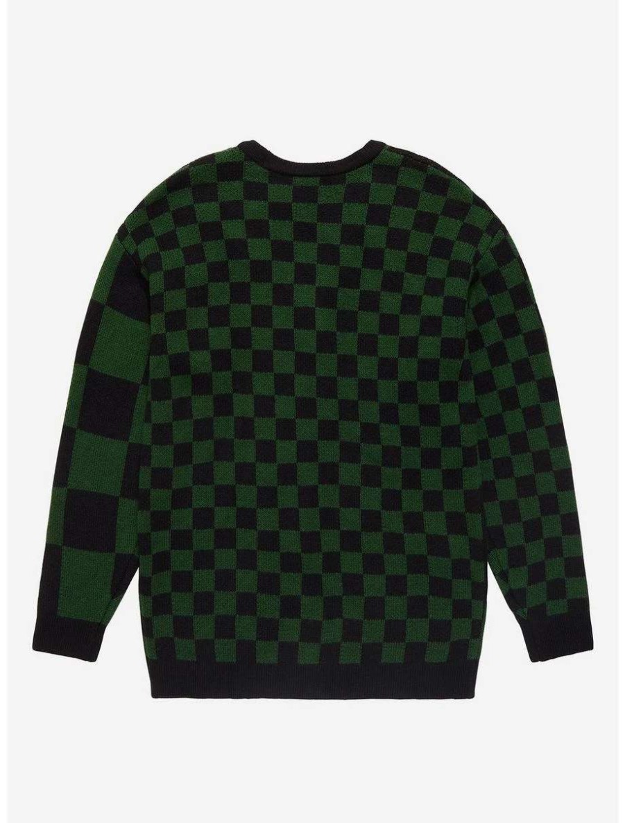 Cardigans * | Harry Potter Slytherin Checkered Women'S Cardigan Boxlunch Exclusive