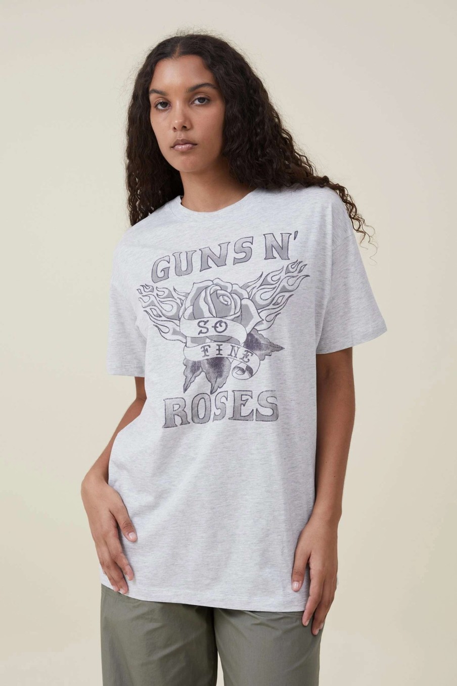 Graphic T-Shirts * | Cotton On Women The Oversized Guns N Roses Tee