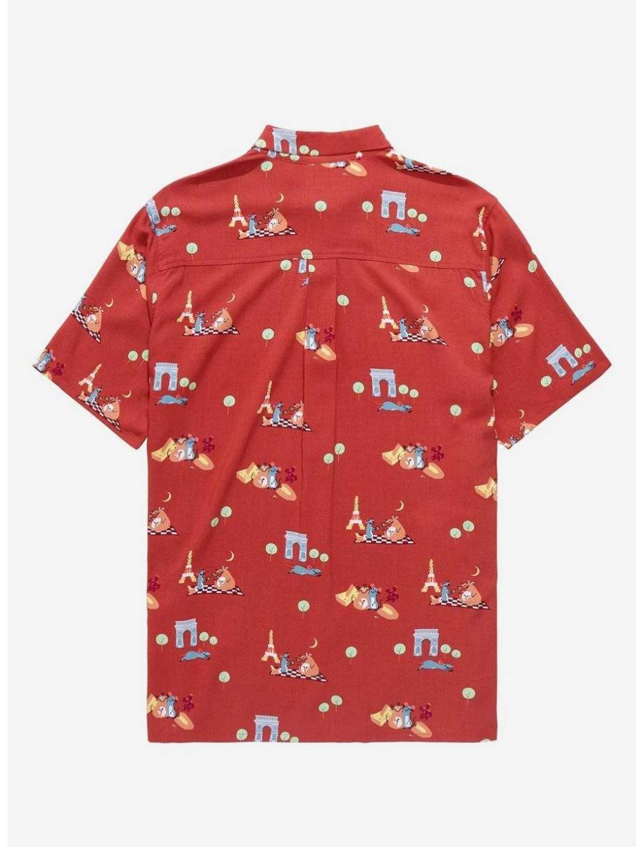 Button-Up Tops * | Boxlunch Disney Pixar Ratatouille Remy & Emile Scenic Allover Print Women'S Woven Button-Up