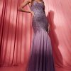 Maxi Dresses * | Bridesmaid Embellished Godet Mesh Maxi Dress