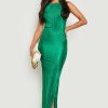 Maxi Dresses * | Petite Bright Plisse Thigh Split Maxi Dress