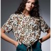 Button-Up Tops * | Boxlunch Her Universe Jurassic Park Camouflage Women'S Tie-Front Woven Top