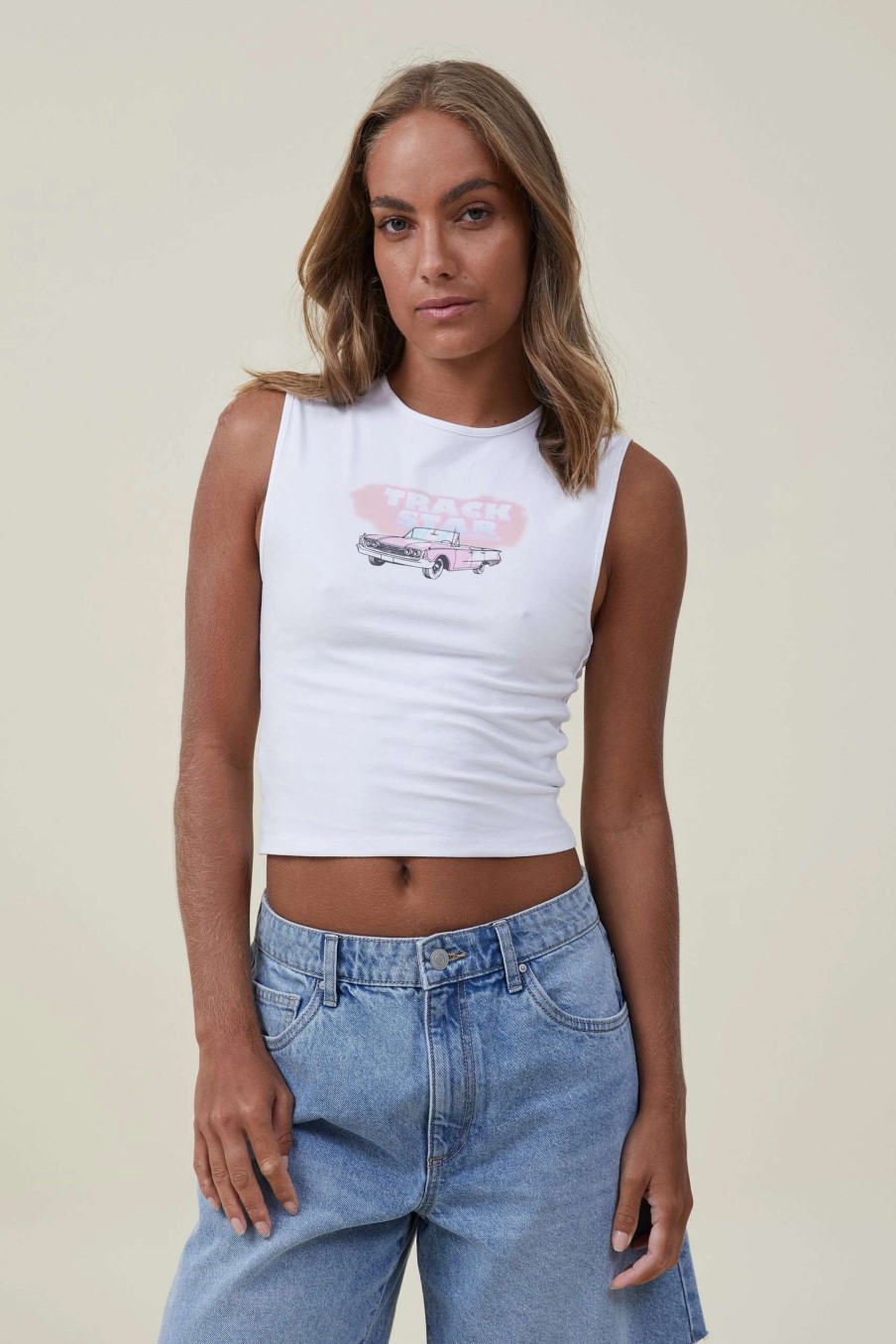 Graphic T-Shirts * | Cotton On Women 90 S Crop Graphic Tank