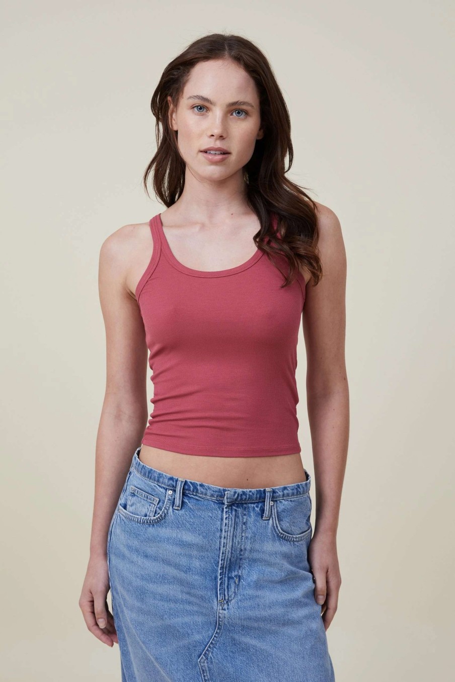 Tanks & Camis * | Cotton On Women Staple Rib Scoop Neck Tank